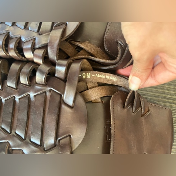 Mercanti Fiorentini Leather man Sandals made in Italy size 9 - Picture 3 of 4